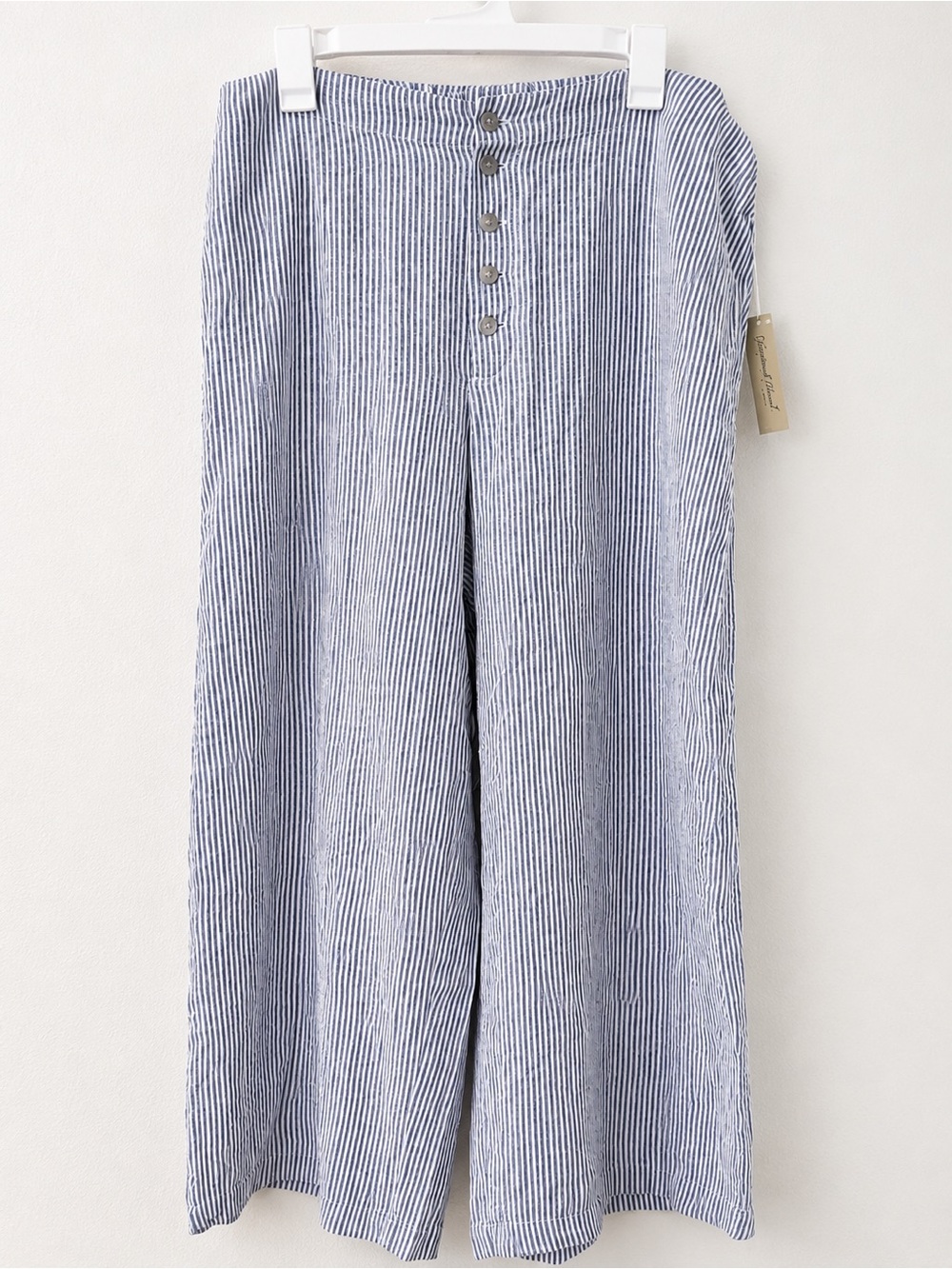 Universal Thread Blue & White Striped Linen Blend Pants – Size S